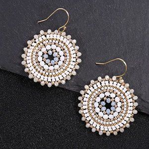 Anthropologie Crystals Bohemia Circle Earrings